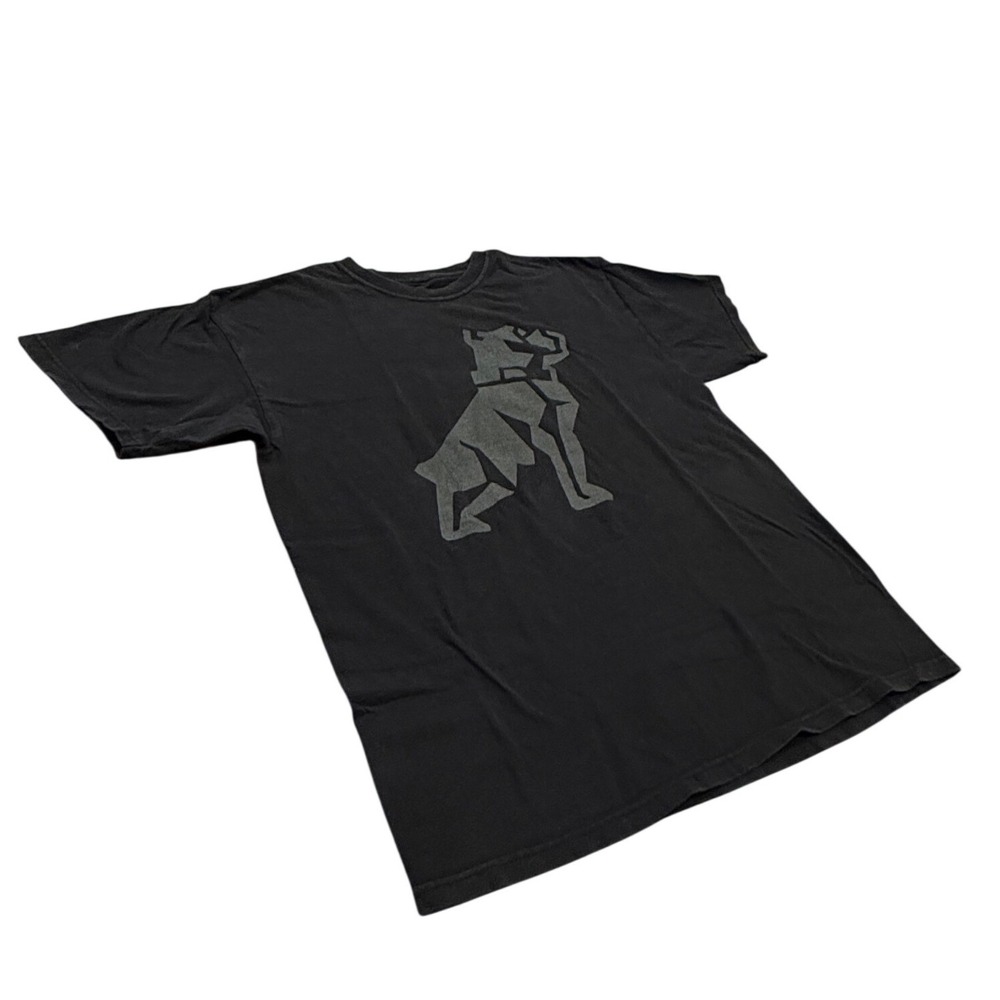 Mack Trucks Geometric Bulldog Graphic T-Shirt Mens Large Black Cotton Tee